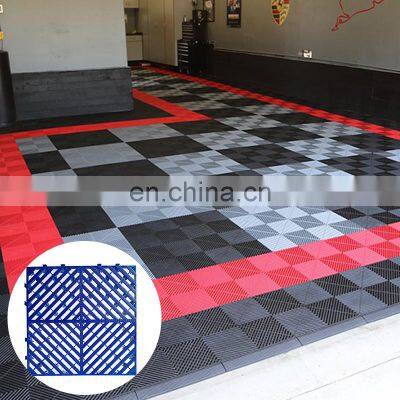 CH Factory Wholesale Multi-Used Elastic Removeable Drainage Vented Solid Interlocking 50*50*5cm Garage Floor Tiles