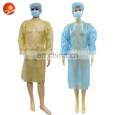 Waterproof Disposable Non-Woven 35g PP PE Non-Sterile Hospital Isolation Gown