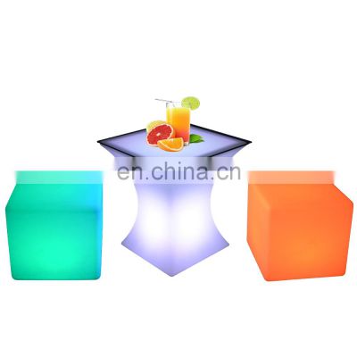 illuminated led cube seat led cube lighting up chair sillas para eventos bar tables lawn chair