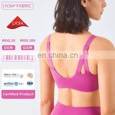 New Arrival Adjustable Shoulder Straps Sports Bra Workout High Impact Backless Yoga Top