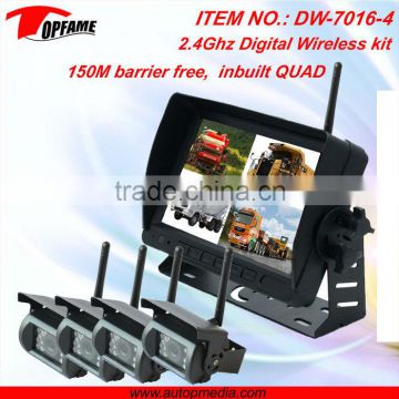 2.4Ghz digital wireless car camera system with DVR recording, QUAD function, provide stable, confidential signal