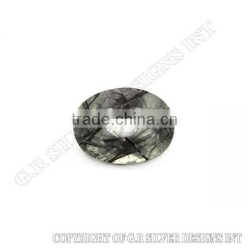 A++ quality black rutile oval normal cut loose gemstones for fine silver jewelry making