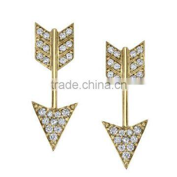 Handmade jewelry manufacturer gold cz stud earring