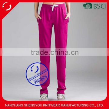 Custome High Quality 100%Cotton Slim Jogger Pants For Women