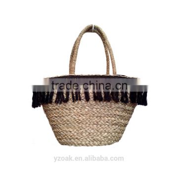 Cotton thread tassel fashion ladies tote bag,beach bag,straw bag