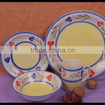 small flower design stoneware tableware made in China 16pcs ceramic dinnerware handpainted stoneware dinner set