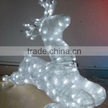 Acrylic Reindeer Christmas Display Decoration/3d Animal Sculpture Light / Waterproof Led 3d Deer Motif Animal Christmas Light