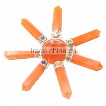 Wholesale Of Chakra Energy Generator : Red Aventurine 7 Point with 3mm Cabs Energy Generator Tool