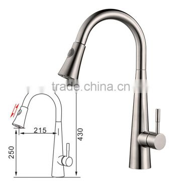 SUZAN(6602) European style fashion SUS304 stainless steel pulled out kitchen water faucet&mixer