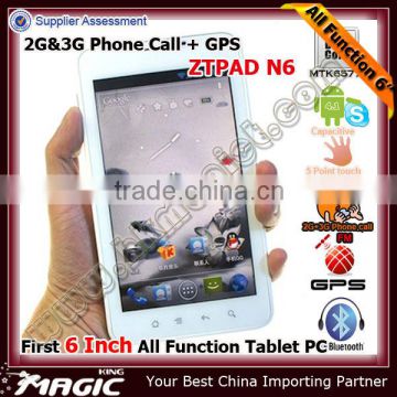 6 inch android tablet pc gps smart phone