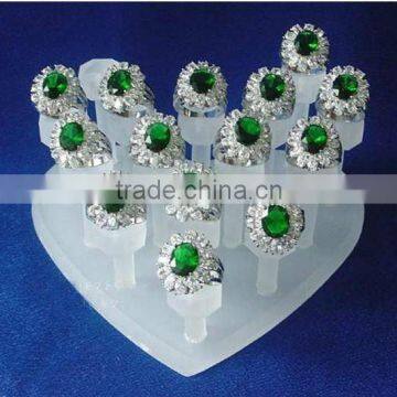 heart shape acrylic rings display stand