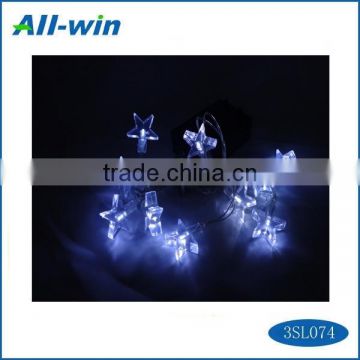attractive star-shaped white LED light with solar panel, cyrstalline solar light with ON/OFF