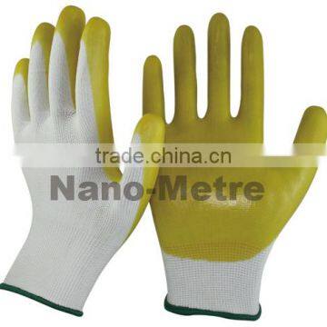 NMSAFETY 13 gauge nylon liner dip yellow PVC working safety gloves