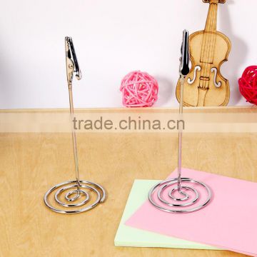 116mm tall place card photo holder clips,alligator shape with spiral base for wedding banquet use
