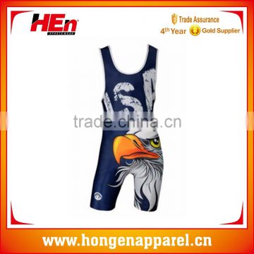 Hongen apparel Free custom design wrestling suit/sublimated wrestling singlets/lycra wrestling jerseys