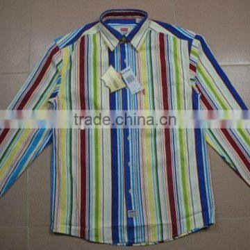 T/C yarn dyed yellow striped shirts designs