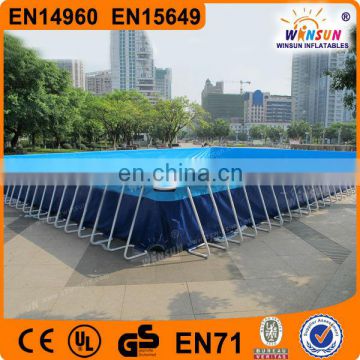 Prefabricated Folding Steel Frame Swimming Pool/outdoor easily assembled metal swimming pool