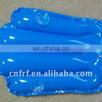 Inflatable bath pillow with plastic sucking disc