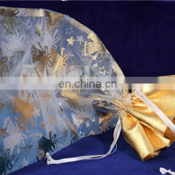 2016 personalized spraying organza fabric for christmas holiday decoration