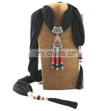 cotton and linen blend material high quality pendant scarf 2017