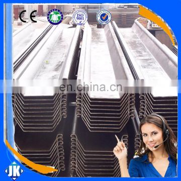 TangShan Steel Group Manufacturer hot rolled WR/WRU larson U style w400-600 steel sheet pile