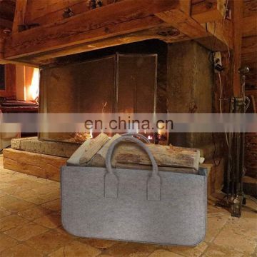 Factory price 5mm thick felt fire wooden bag with handle
