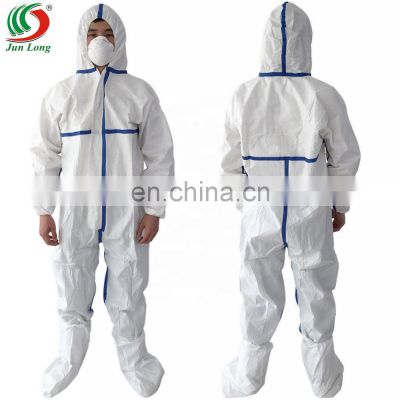 Civil Safety Type 5/ 6 Chemical Disposable Medical Lab Cleanroom Hazmat Suit Coverall