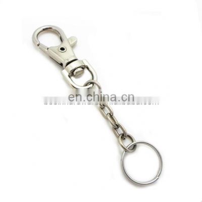 Fashion High Quality Metal Lobster Clasp Key Ring With Chain