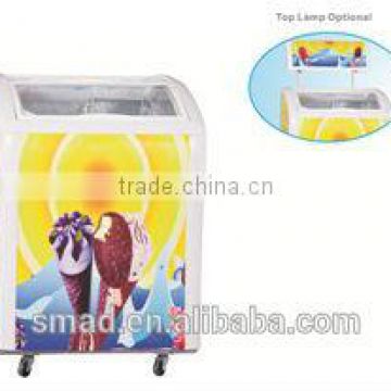 SC/SD Series Curved Sliding Glass Door Ice Cream Showcase,Ice Cream Chest Freezer with factory price