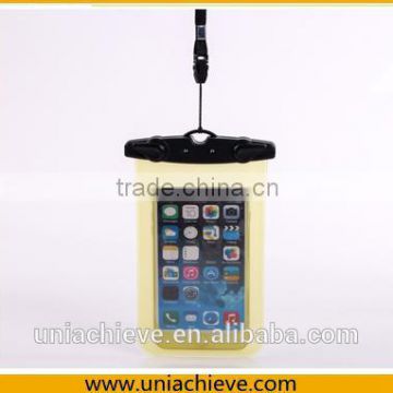 Case for iPhone 6/6 plus Fashion Summer Mobile Phone PVC Waterproof Bag With waist belt and lanyard yellow