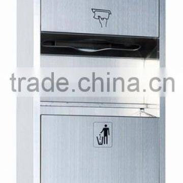 Stainless steel wall mounted paper towel dispenser , waste bin combinations D-7285