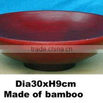 round laminated bamboo bowl with stand