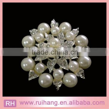 wholesale rhinestone jewelry pearl brooches for wedding bouquet decoration
