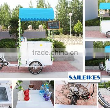 3 wheels bike with cooler for beverage cold water with unbrella
