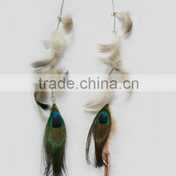 Dangle extension peacock feather earrings LZYM1603