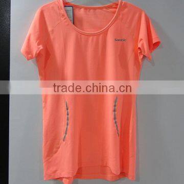 2015 santic women running wear coolmax running shirt