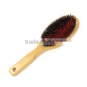 Wooden handdle boar bristle paddle and cushion brushes