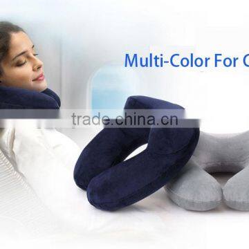 new product high-end luxuries velvet TPU U-shape inflatable neck pillow