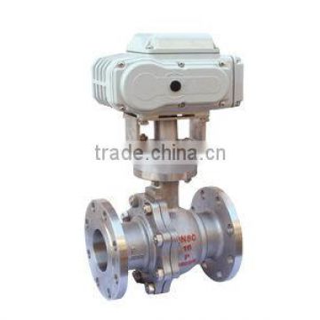 2 inch 2 way stianless steel electric motor actuator ball valve L flow T flow flange type asa 150#