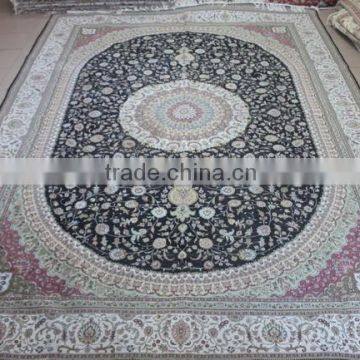 10*14 big size high quality Handmade pure silk carpet/rugs for hotel meeting room carpet