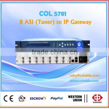 8 channel asi to ip converter,ip device dvb gateway COL5781A