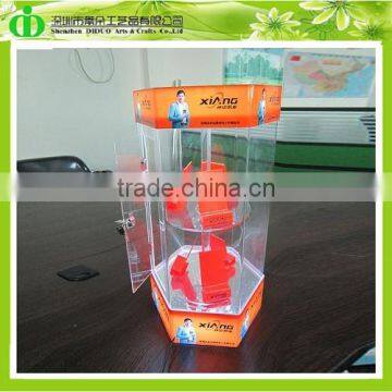 DDC-C002 Rotating Acrylic Mobile Phone Display Cabinet, Wholesale Glass Display Cabinet, Lockable Glass Display Cabine