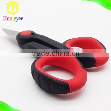 Multifunctional stainless steel electrician scissors black and red