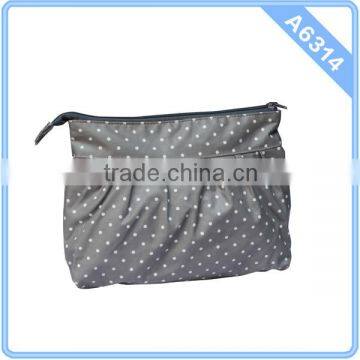 Grey White Polka Dot Printing Large Chevron Cosmetics Bag