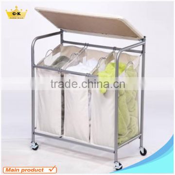 3 bags Ironing Laundry Sorter Cart with Wheels