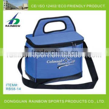 Blue lunch bag with bag handle