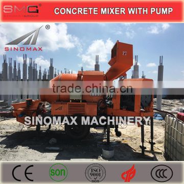 DJBT Series Diesel Mobile Portable Concrete Mixer with Pump, Concrete Pump with Mixer, Concrete Mixer Pump SINOMAX Machinery