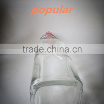 1 Litre square shaped clear glass materials beverage/spice empty bottles with lids with tight matal lid