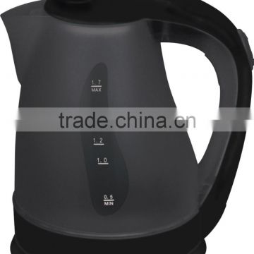 Durable Black plastic electric kettle 1.7L