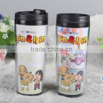 Customized plastic coffee cups mugs with lid